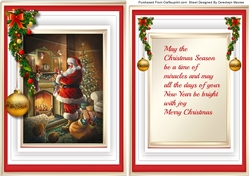 Santa Delivering the Presents , with Verse