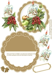Christmas  Rocker, Holly and Candle