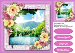 Beautiful Waterfall and Roses 3