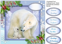 Beautiful Mother and Baby Polar Bear