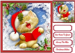 Cute Christmas Kitty Caroler 