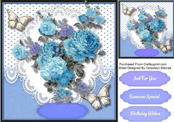 Blue Roses on lace