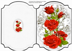 Print, Cut and Fold ,Red Roses