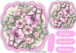 Pink Roses  and Butterflys