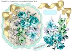 Beautiful Aqua Roses and Babys Breath