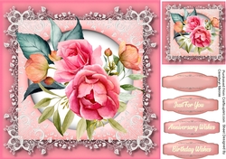 Pink BoHo Roses on Lace 4