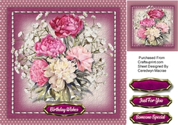 Mixed Carations in a Stitched Frame