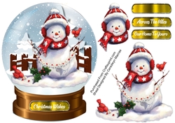 Cute Snowman in Snow globe
