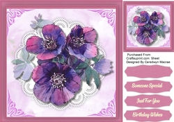 Beautiful Lilac Anemones on lace