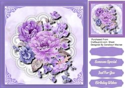 Beautiful Lilac Roses on lace