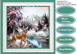 Winter Stag and Scene