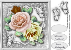 Gorgeous Pink Roses and Butterflys