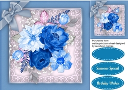 Beautiful Blue Roses and Bow