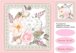 Beautiful Pink Roses on Lace