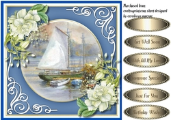 Stunning White Roses and Boat Scene 