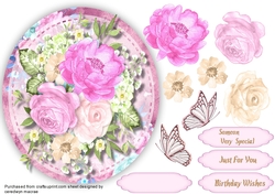 Beautiful PinkTopper and Butterflys