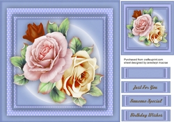 Beautiful Mixed Roses on Polka Mat