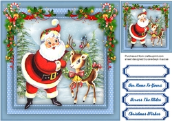 Jolly Santa and Rudolph