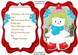 Lovely  Tent card with Snow Baby