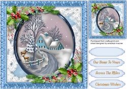 Beautiful Blue Christmas House