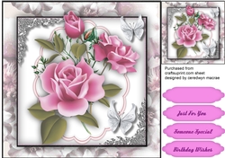 Lilac Roses and Silver Corners