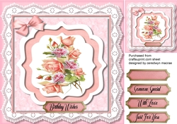 Pink Roses in a Bracket Frame 