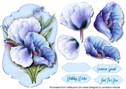Beautiful Blue Poppy Topper