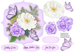 Lila Roses and Butterflys