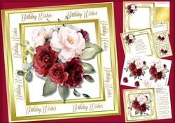 8x8 Mini Kit Red roses and Birthday Wishes