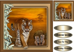 Beautiful Sibirian Tiger and Cubs