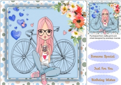 Trendy Girl and her Bike