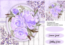 Beautiful Lilac roses with Corner scroll