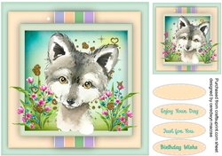 Lovely Fox in the Flowers