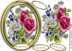 Beautiful Flowers in a Gold Frame