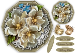 Beautiful Buff Decagon With Flowers 