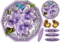 Beautiful Lilac Decagon With Flowers