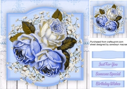 Blue Roses and Babys Breath