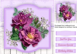 Lilac Roses and Babys Breath
