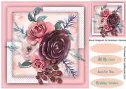 Pink Water Coloured Roses 