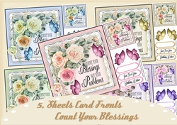 5, Sheet Card Fronts , Cout Your Blessings