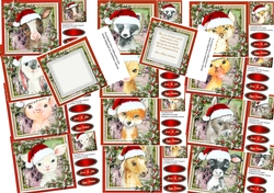 12, Gorgeous Christmas Animal Sheets and 2 Inserts