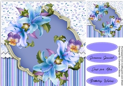 Blue  Lillys and Pansy 