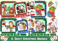 6, Sheet Christmas Animals Kit