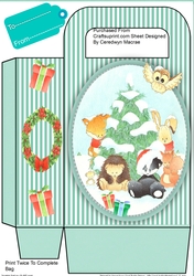 Christmas Gift Bag , Animal Friends