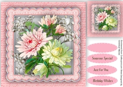 Beautiful Flowers in a Scalloped Frame