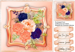 Orangeand Navy Floral Infusion