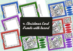 4, Christmas Card Fronts with Inserts