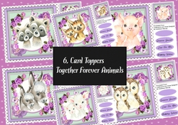 6 Card Toppers Together Forever Animals 