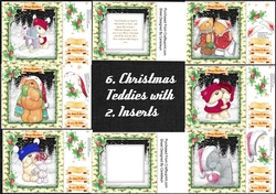 6, Christmas Teddies Plus 2 Inserts