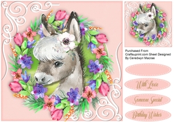 Donkey in a Flower Frame